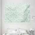 thumbnail image 1 of Aqua Tapestry, Sea Wave Like Image Round Swirls Beach Theme Decor Hand Drawn Style Artwork, Wall Hanging for Bedroom Living Room Dorm Decor, 80W X 60L Inches, Seafoam and White, by Ambesonne, 1 of 2