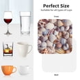 thumbnail image 6 of Honeii Sea Shells Print Leather Coaster Set of 4, Ideal for Safeguarding Your Furniture from Drinks Spills and Effortless Cleanup-Square, 6 of 6