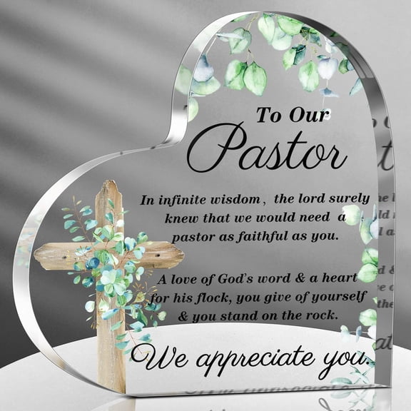 Pastor Appreciation Gifts Thank You Gift for Pastor Inspirational Pastor Gifts for Men Women Preacher Birthday Gift Acrylic Retirement Keepsake for Pastor Religious Christian (Pastor's Wife)