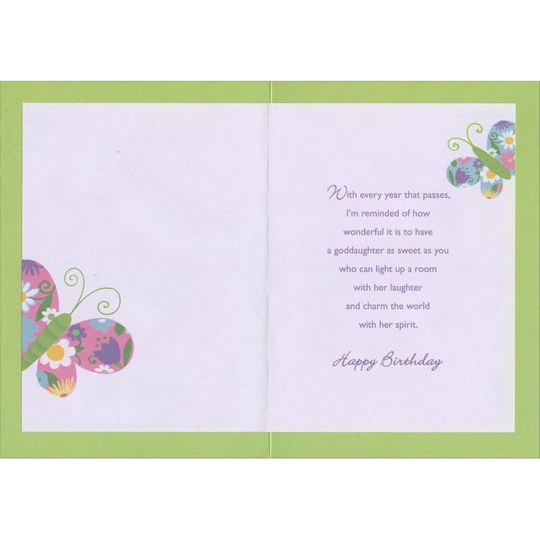 Happy Birthday Granddaughter - Designer Greetings Bless You Butterflies On Purple Religious Card