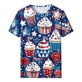 thumbnail image 4 of Clean Womens Plus Size Independence Day T-Shirts Color Block T Shirts Usa Flag Star Tunic Tops Round Neck Tee Short Sleeve Top Retro Dressy Tee Shirts American Flag Tunics Beach Holiday Clothing, 4 of 5