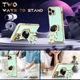 thumbnail image 3 of for iPhone 12 Pro Case Astronaut Cute for Women Girls Girly Unique Light Green Phone Cases with Astronaut Hidden Stand Kickstand 6D Design Cover for iPhone 12Pro 6.1 inch, 3 of 6