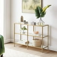 thumbnail image 2 of Ktaxon 39.4in Console Table with 3-Tier Shelves, Gold Tempered Glass Sofa Table, Modern Entryway Living Room Table Accent Table for Hallway Bedroom, 2 of 13