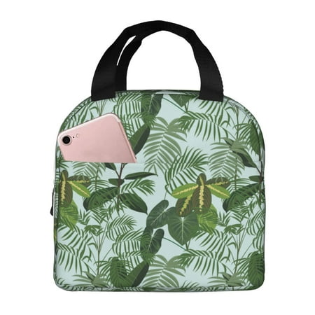Insulated Lunch Bag for Women Men - green leaves Leakproof Cooler Lunch Box for Women Men  Lunch Tote Bags for Work School Picnic Travel