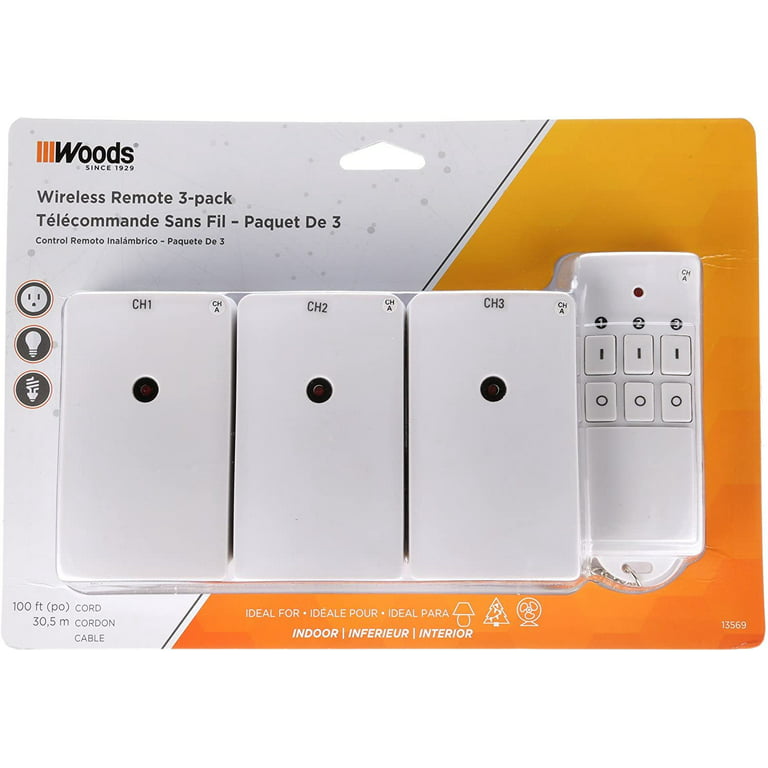 Woods 13-Amp Outdoor Plug-In Wireless Remote Socket Single-Outlet