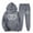 Dark Gray, variant on VBTAPA Jogger Sets for Women 2 Piece Casual Sports Outfits Double Heart Print Track Suits Oversized Hoodie Sweatsuits Set with Pockets Black XXL