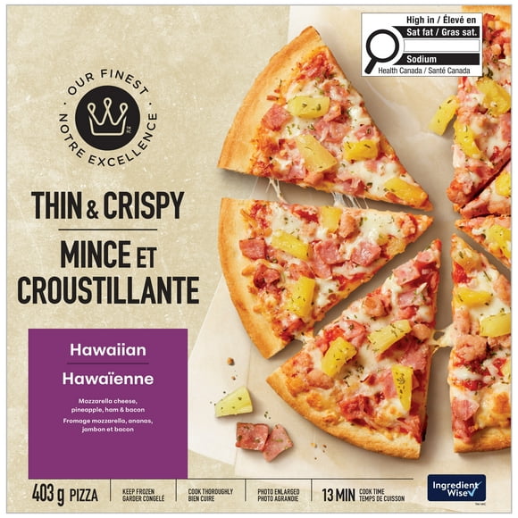 Our Finest Thin & Crispy Hawaiian Pizza, 403 g