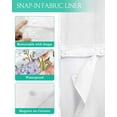 thumbnail image 3 of No Hook Shower Curtain with Snap in Liner, Blue Plaid Rose Flower Printing Hotel Shower Curtains for Bathroom, Washable Shower Curtain Liner Set with Mesh Top Window, 66"x72", 3 of 6