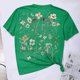 thumbnail image 4 of Tops de Manga Corta de las Mujeres, Cuello Redondo Impreso, Camiseta de Manga Corta para las Mujeres, 4 of 6