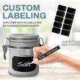 thumbnail image 3 of Grey Ceramic Kitchen Airtight Canisters Set for Countertop with Wooden Spoons and Reusable Chalk Marker and Labels for Sugar, Coffee, Flour, Tea, 3 of 6