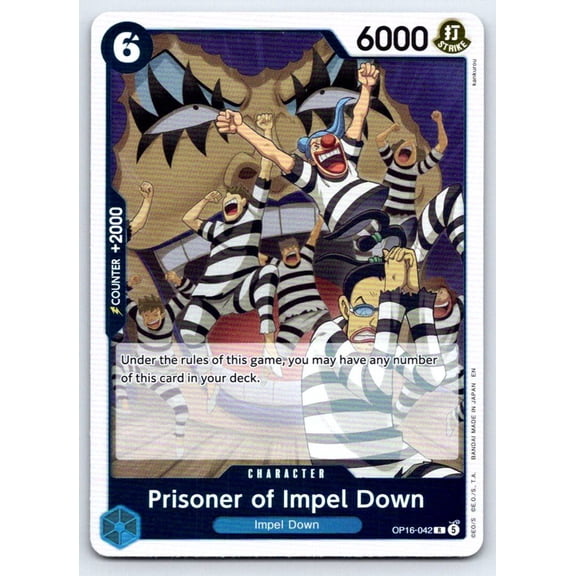 Near Mint 2024 Bandai One Piece Card Game Wings of the Captain Prisoner of Impel Down Regular