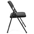 Fabric Padded Folding Chair, Triple Cross Bracing, Quad Hinging, 300 lb
