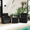 thumbnail image 4 of Aimee Lii 3 Pieces Patio Furniture Set with Tempered Glass Coffee Table, Modern Patio Furniture for Outdoor Backyard Pool Deck-Black, 4 of 10