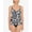 Black, variant on SUMMER CASCADE BLACK MULTI Shirred-Front One-Piece Swimsuit US 16