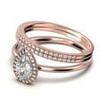 thumbnail image 4 of Beautiful Art Deco 2.25 Carat Pear Cut Affordable Diamond Moissanite Engagement Ring, Classic Wedding Ring, Two Matching Band in 10k Solid Rose Gold,Promise Ring, Anniversery Ring, 4 of 4