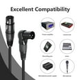 thumbnail image 4 of XLR Microphone Extension Cable Adapter, 90 Degree XLR Male to Straight XLR Female 3 Pin Microphone Connector for Speaker, Recording Studio, Mic Mixer, Audio Interface, Amplifier, 4 of 7