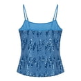 thumbnail image 4 of HXWCHs Sequin Camisole Tank ofp Elegant Low Cut Sleeveless Blouse for Women Party Night Out Versatile Basic Wear M Blue, 4 of 5