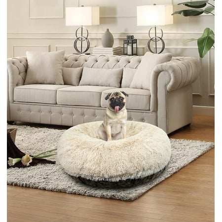 Bessie and Barnie Signature Blondie / Koala Luxury Extra Plush Faux Fur Bagel Pet/Dog Bed