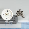 thumbnail image 2 of Reloj de pared decorativo, elegante, silencioso, sin , figura de búho de resina, adornos hechos a mano, exhibición de animales, adecuado para sa, 2 of 8