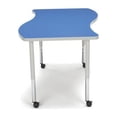 thumbnail image 2 of Small Wave Adjustable Height Desk with Casters in Red, 2 of 4