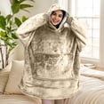 thumbnail image 6 of Wearable Blanket Hoodie with Giant Pocket （Pet Won't Leave） Extra Soft Sherpa Flannel Fleece Thick Warm ＆ Cozy Oversized Sweatshirt Blanket Jacket with Sleeves, 6 of 6