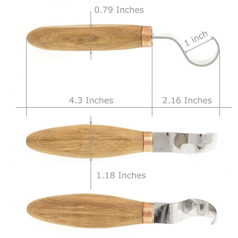 BeaverCraft Spoon Carving Hook Knife SK5R 2 inch, Right-Side Sharpening Curved Wood Carving Knife for Carving Spoons Bowls Cups Crooked for