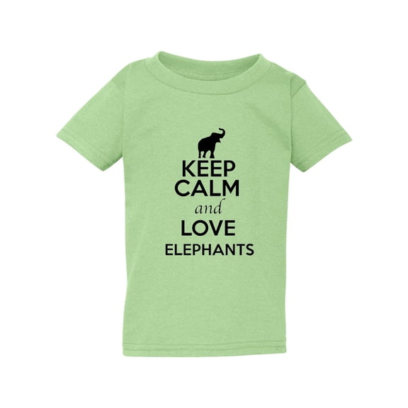 Keep Calm and Love Elephants Tusk Animal Lover Elephant Lover Toddler Kids T-Shirt Tee