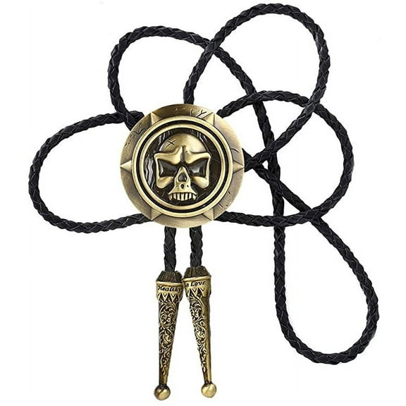 Vintage White Crack Triangle Bolo Tie for Men with Silver Bolo Tie Tips