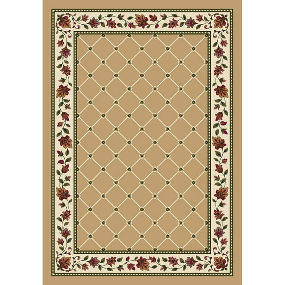 Milliken Signature Area Rug SYMPHONY WHEAT Symphony 04310 Linked Doaginals 10' 9" x 13' 2" Rectangle