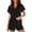 Black, variant on SuDongPo Womens Pajamas Set Button Up Pjs Short Sleeve Ruffle Sleepwear Notch Collar Bride Soft Pj Lounge Sets