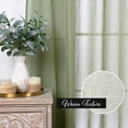 thumbnail image 3 of Aurora Home  Linen-Textured Semi-Sheer Curtain Panels Rod-Pocket Panel Pair - 84" & 96" 52 X 84 - Green, 3 of 5
