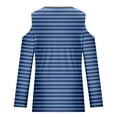 thumbnail image 4 of FAIWAD Women's Striped Long Sleeves Cold Shoulder Tops Criss Cross V Neck Fall Trendy Going out Blouse Tees, 4 of 5