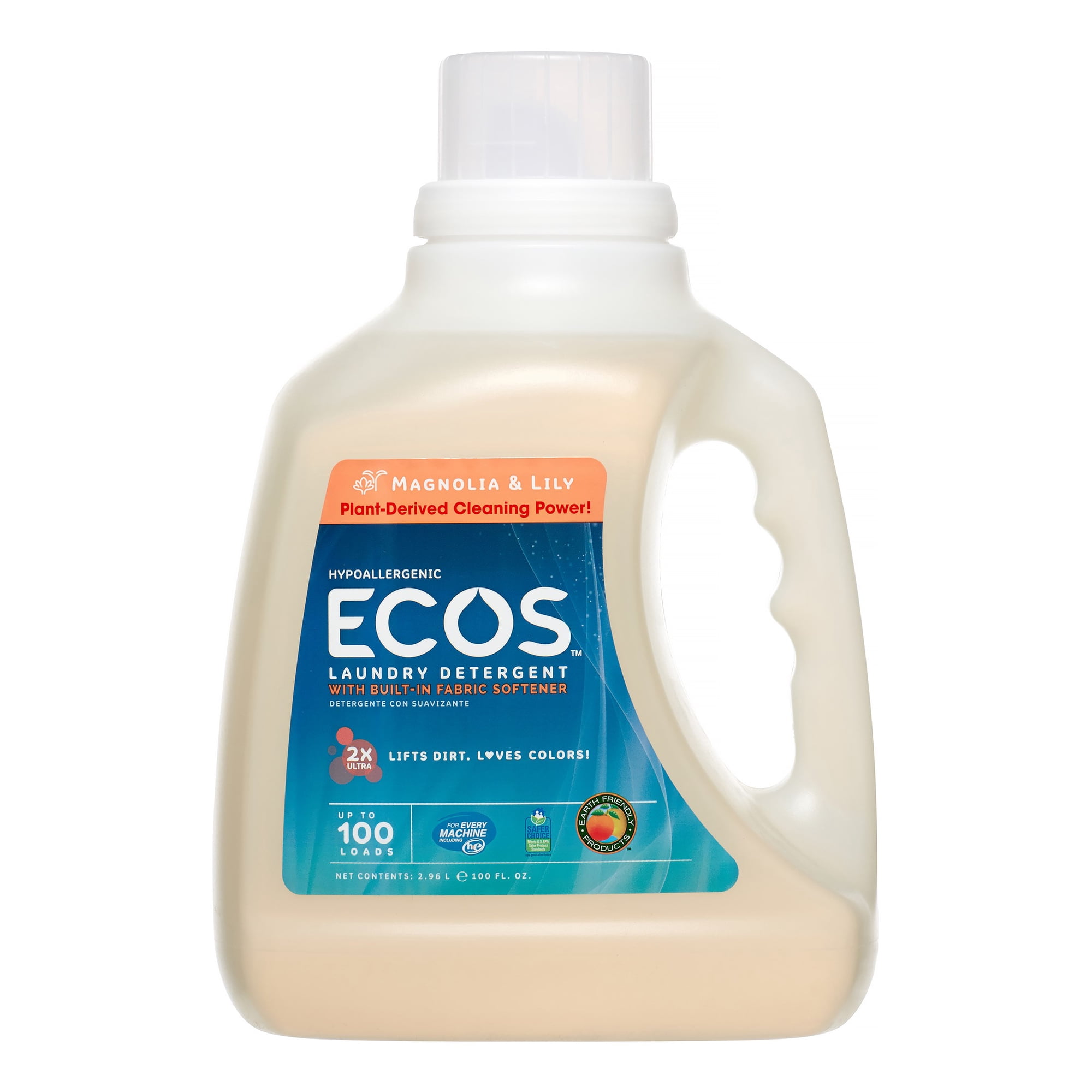 ECOS 2X Ultra Laundry Detergent, Magnolia & Lily, 100 Loads
