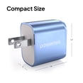 thumbnail image 4 of Powertek 20W USB-C PD + 18W USB-A Dual Port Wall Charger, Metallic Shine Pastel, Blue, 4 of 6