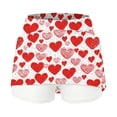 thumbnail image 3 of CPNG Girl's Athletic Skorts Sporty Skirts with Shorts High Waisted Stretchy Skort Casual Heart Print Sporty Skorts, 3 of 6