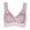 Purple, variant on Wirefree Bras for Women Yoga Sports Front Closure Extra-Elastic Breathable Lace Trim Bra Underwear V-Neck Padded Bra Feature Hook and Eye Closure Molded Bra Style Y-280 , Black L4