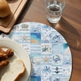 thumbnail image 3 of Blue Coastal Round 13 Inch Placemats Set of 8, Turtle Nautical Anchor Octopus Starfish Coral HeatResistant Non Slip Place Mats for Dining Table, Wipeable Braided Kitchen Table Mats for Housewarming, 3 of 9