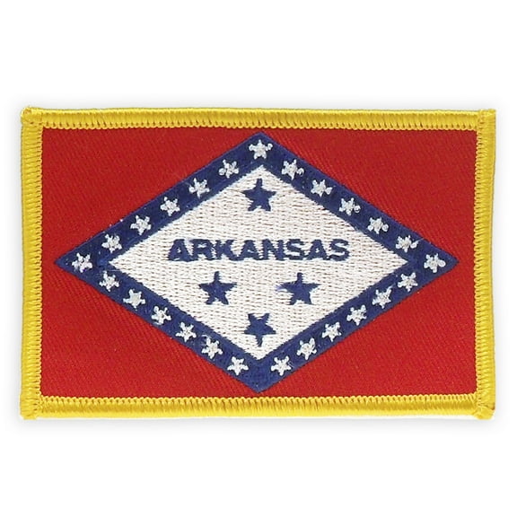PinMart's Embroidered US State Flag Patch- Arkansas Flag
