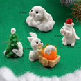 thumbnail image 3 of Figurita navideña de conejo blanco y zanahoria, decoración artesanal para el hogar, decoración de habitación Kawaii, accesorios de decoración de jardín de hadas en miniatura, modernos, 3 of 4