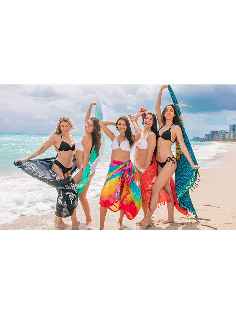los padres de crianza corriente a menudo Ingear Long Batik Print Sarong Womens Swimsuit Wrap Cover Up Pareo , Multi  choise Skirt , Dress , Cover up , Beach Blanket and more .. - Walmart.com