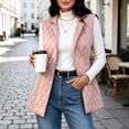 thumbnail image 2 of Yutgune Women's Long Quilted Vest Lapel Collar Sleeveless Jacket Casual Fall Outerwear, 2 of 6