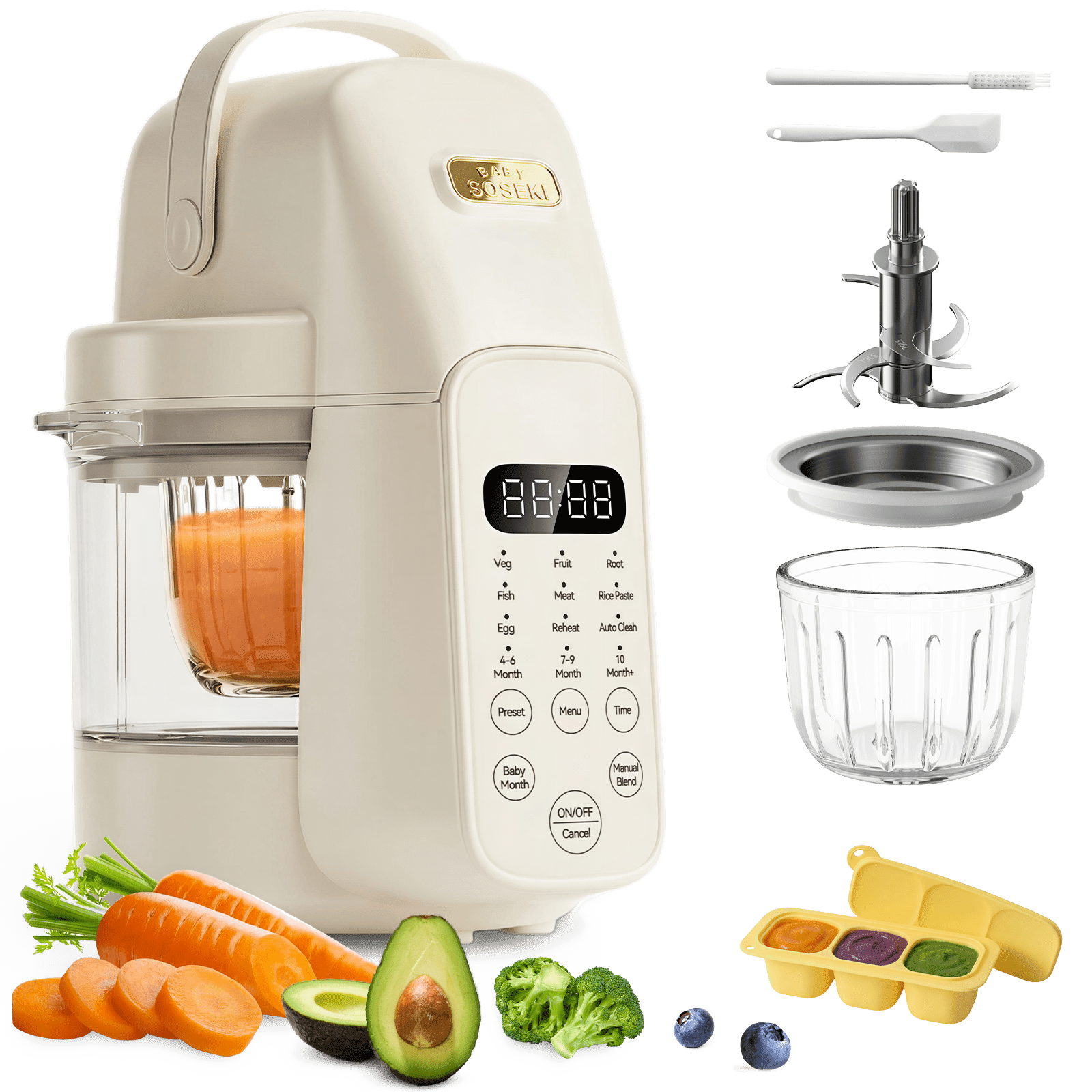 Baby Brezza Infant Food Steamer and Mixer - Glass Bowl Puree