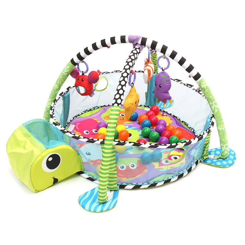 3 in 1 Turtle Baby GYM Activity Play Floor Mat Ball Pit Sensory Toys Playmat UK 