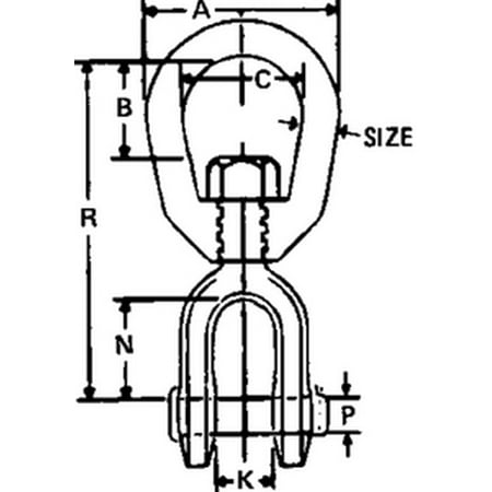 - CHICAGO HARDWARE Galvanized Jaw Eye Swivel 3/8 216159