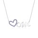 thumbnail image 1 of Collar JeenMata con colgante de corazón abierto para mamá con piedra Violeta Decorada en Oro Blanco de 18 K sobre Plata, 1 of 2