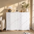 thumbnail image 4 of GALAXHERO 5 Drawer Dresser for Bedroom, Retro Wood Chest of Drawers, Tall Dresser with Round Metal Handle for Living Room, Hallway, Closet, White, 4 of 10