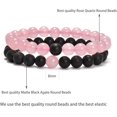 thumbnail image 2 of ShiYe toys store Cuentas 2 piezas para él y para ella pulseras de cuentas de distancia pulsera elástica de yoga de piedra natural, 2 of 4