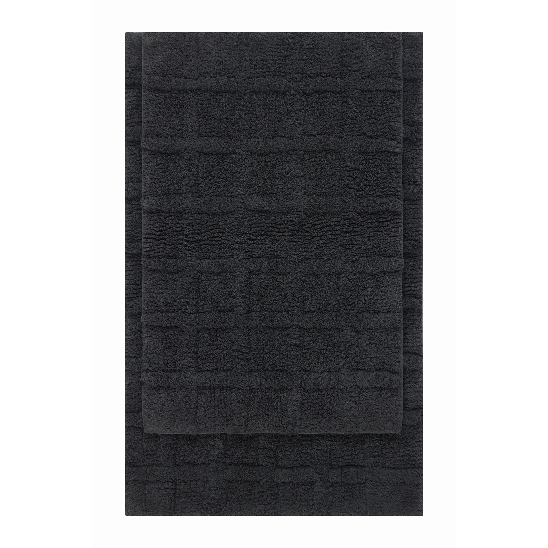 Better Homes & Gardens Gray Shadow Spa Grid 2 Piece Cotton Bath Rug Set