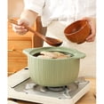 thumbnail image 5 of Home Cooking Pot Ceramic High Temperature Resistant Soup Casserole 1.8L/2.5L Porridge Stew Pot with Lid, 5 of 5