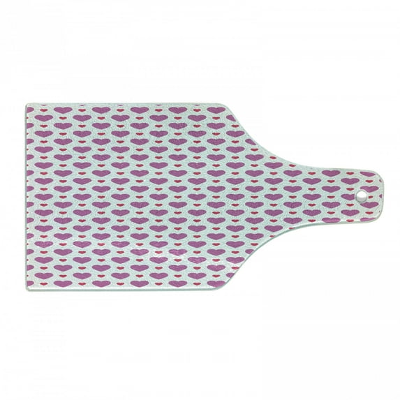 Valentine's Day Cutting Board, Simple Love Themed Pattern with Big and Little Hearts, Decorative Tempered Glass Cutting and Serving Board, in 3 Sizes, by Ambesonne